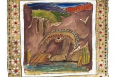 elephant (acrylic and mud on paper; 17x17cm) 1984 nfs