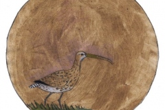 curlew (mud and watercolour on paper; 17x17cm) 1984 nfs