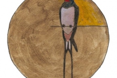 swallow (mud and watercolour on paper; 17x17cm) 1984 nfs
