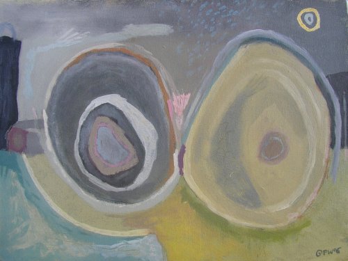 two stones (acrylic on canvas; 30.5x40.5cm; 2006)
