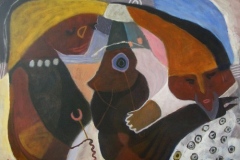 caring for the elderly (acrylic on canvas; 60x40cm) 2007