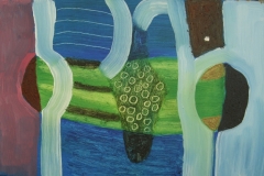 two leaves (oils and earth pigments on board; 22x32cm) 2008