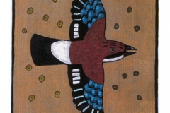 screachog (acrylic on paper;18x12cm; from 'irish crows' 1998)
