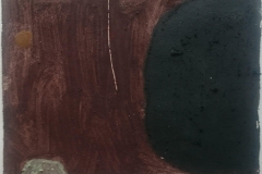 dark head (Cornish earth pigment egg tempera on paper; 16x14cm) © p ward 2019