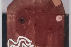bear (Cornish earth pigments on repurposed cardboard; 25x30cm) © p ward 2019