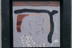 skovva yn-dann a kernewek elowen / shelter beneath a Cornish elm (Cornish earth pigments on canvas in salvaged frame; 29x29cm) © p ward 2019