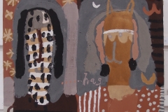 ki hag kathes hag ki / dog and cat and dog (Cornish earth pigments on canvas; 75x64cm) © p ward 2019