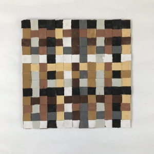 069 earth weave 3 (Cornish earth pigments on paper; 26x26cm) © p ward 2020