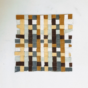 087 earth weave 4 (Cornish earth pigments on paper; 13.5x13.5cm) © p ward 2020