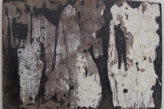 clifftop drama (pencil on driftwood; 52x36cm) 2009