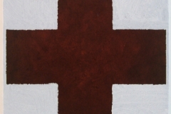 iron-cross (earth pigments and linseed oil and gesso on canvas; 30x30cm) 2009