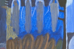 river spirits (acrylic on board; 12.5x12.5cm; 2007)