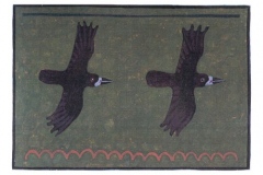 rucach (acrylic on paper;18x12cm; from 'irish crows' 1998)