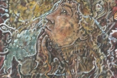 fey fellow (watercolour on paper; 16.5x17.5cm; 2002) sold
