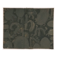08 2 blacks - Devon and Cornwall (Bideford Black and Botallack Black earth pigments on salvaged card; 60x50cm)