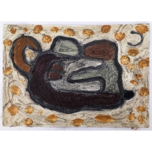 052 fondle (Cornish earth pigments and linseed oil on oil-paper; 21x15cm)