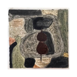 056 find myself in landscape 1  (Cornish earth pigments and linseed oil on primed salvaged board; 30x30cm)