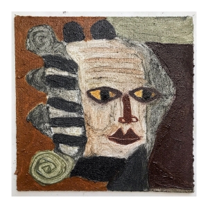 057 find myself in landscape 2  (Cornish earth pigments and linseed oil on primed salvaged board; 30x30cm)