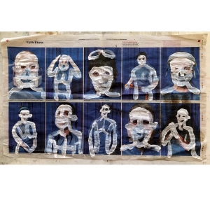 060 eyewitness (gesso on newspaper; 42x20cm)