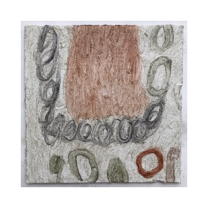 065 consequences 2  (Cornish earth pigments and linseed oil on primed salvaged board; 27x27cm)