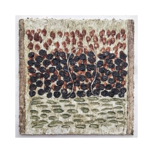 066 partial immersion  (Cornish earth pigments and linseed oil on primed salvaged board; 27x27cm)