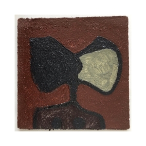 096 to listen (Cornish earth pigments on salvaged card; 20x20cm)