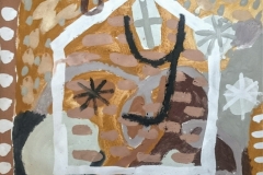 house on wheels – sketch (Cornish earth pigments on paper; 56x48cm) © p ward 2018