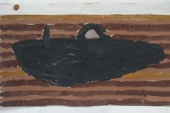to run aground an island (Cornish earth pigments on card; 27x15cm) © p ward 2019