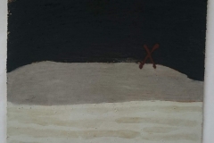 cross on a hill (Cornish earth pigments on board; 25x25cm) © p ward 2019