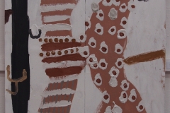 dewdhek nosow diwettha / twelve nights later (Cornish earth pigments on salvaged board; 61x92cm) © p ward 2019