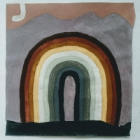 001 earth rainbow arcobaleno di terra (Cornish-earth pigments on paper; 28x31cm)