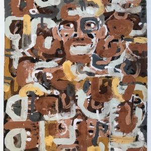 054 a new normal (Cornish earth pigments on paper; 56x73cm) © p ward 2020