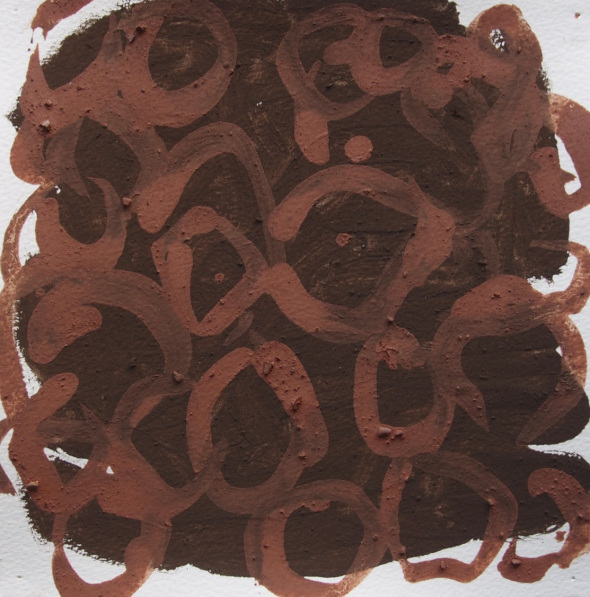 back to basics 4 - unctuous burnt umber (earth pigments on watercolour paper) @ p ward 2015
