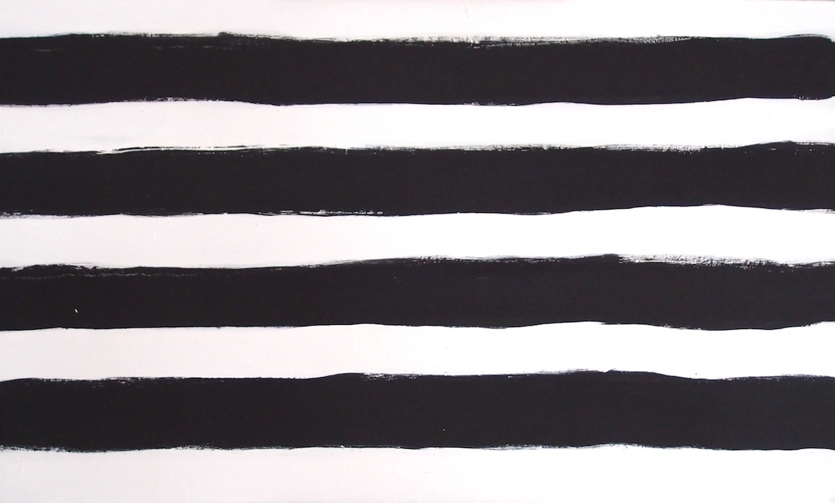black painted horizontals (bideford black on canvas) © p ward 2014