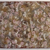 indigo (90x70cm; earth pigments with gum arabic and rabbit skin glue on driftwood board) © p ward 2015
