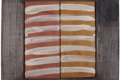 offcuts in an offcut frame ii (earth pigments on wood; 32x32cm) © p ward 2016 (private collection)